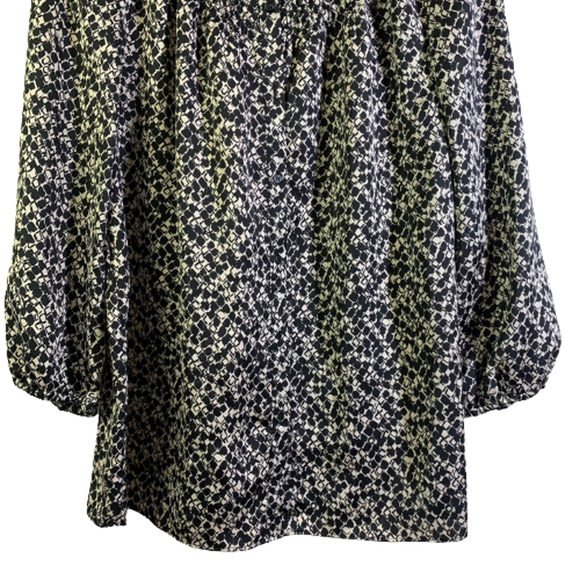 TALBOTS Black & White Diamond Print Peasant Top Blouse‎ - Picture 5 of 11